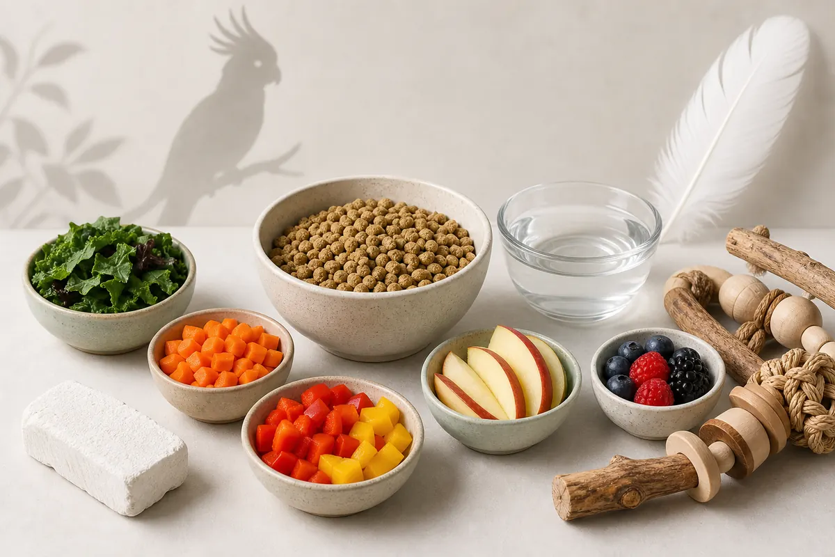 巴丹鸚鵡飼料蔬果與日常照顧用品